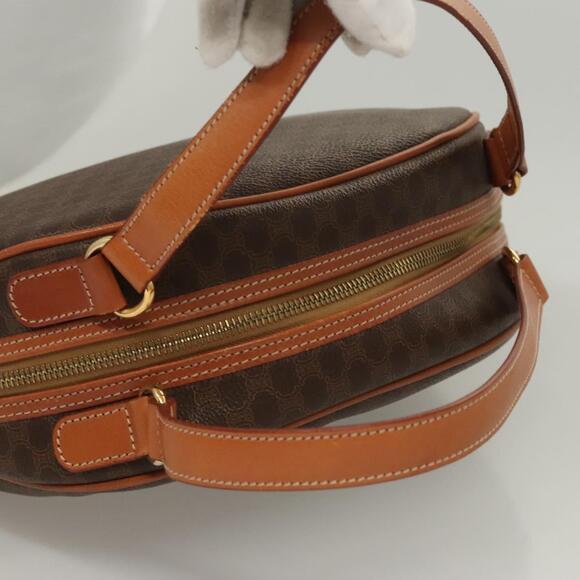 CELINE Macadam Canvas Hand Bag Pvc Leather Brown Gold - Picture 6 of 12